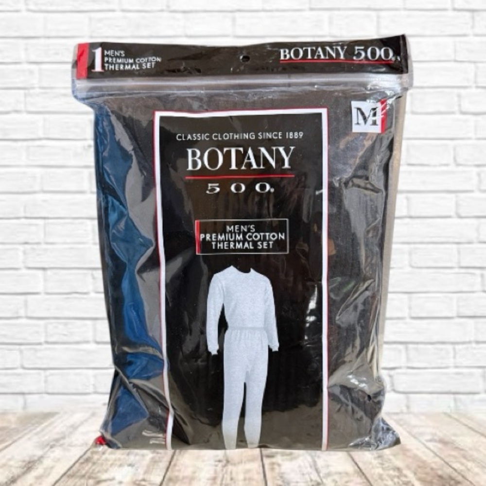 Botany 500 Men's Premium Cotton Thermal Set - Black